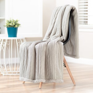 Chanasya Cozy Cable Knit Throw Blanket