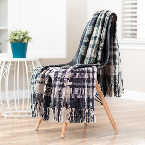 Plaid Throw Blanket Etsy