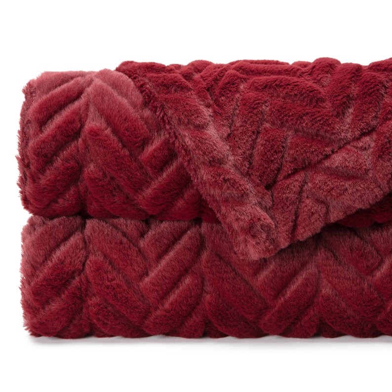 Chanasya Embossed Faux Fur Throw Blanket Solid Color Fuzzy Etsy