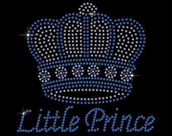 Little Prince with Royal Crown Rhinestone Hotfix Transfer Iron-on Applique Motif with a free small transfer to try on