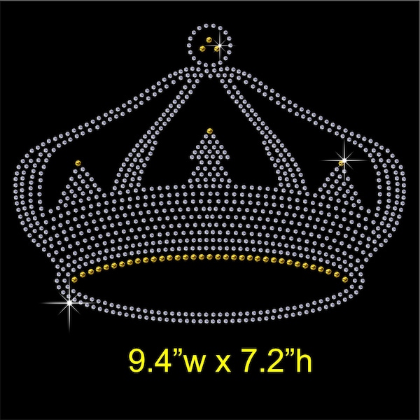 Tiara / Crown Rhinestone Diamante Hotfix Transfer Iron on Applique Motif with a free small transfer to try on