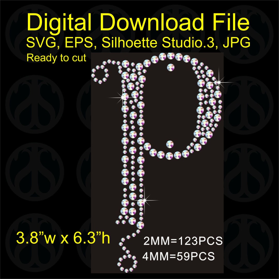 Download Folkular Letter Design P to Make Rhinestone Iron on Transfer ...