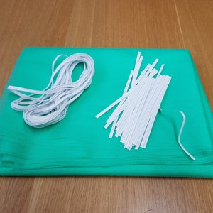 75cm Green 35gsm Spun bond Non woven Polypropylene fabric material to DIY face mask cover + Free ear loop elastic and nose wires