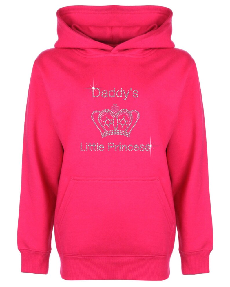 Princess Rhinestone//Diamante embellished children/'s Hoodie Sweat Shirt Gift