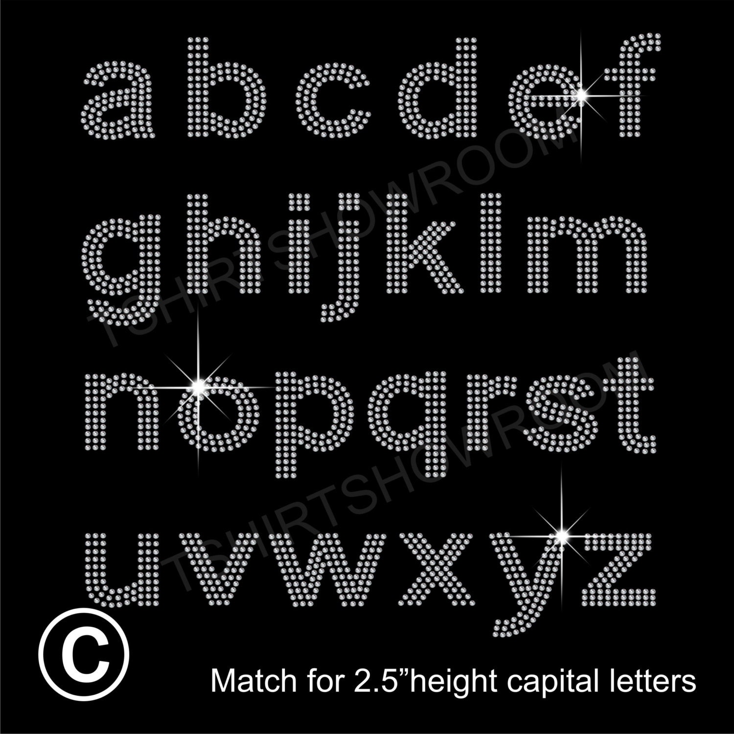 Alphabet - All 26 Letters Rhinestone Hotfix Transfer Iron on Applique ...