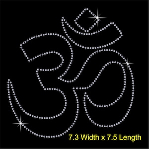 May include: A black and white image of the Om symbol, created with small white dots. The symbol is 7.3 inches wide and 7.5 inches long.
