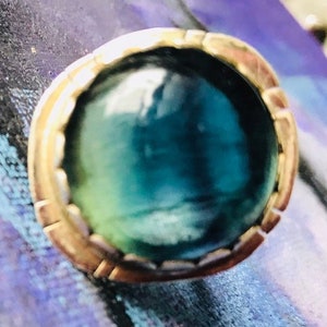 Fluorite ring sterling silver unique purple natural raw gemstone ring size 7.5,8 Fluorite Jewelry healing crystal ring round ring for women
