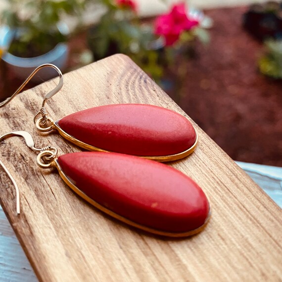 Boucles D'oreilles Anciennes En Corail Et Argent Vermeil - Style Vintage (occasion)