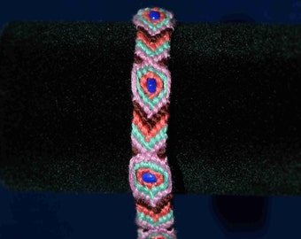 Beaded Butterfly Eye Friendship Bracelet, Bug Outlook, Butterfly Bracelet, Rainbow Eye Bracelet, Diamond Bead Bracelet, VioletOpal