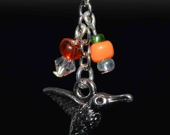 Humming Bird Beads Earrings, red garden, orange garden, hummer garden, humminng bird garden, fun earrings, gardener gift, emeraldsafire