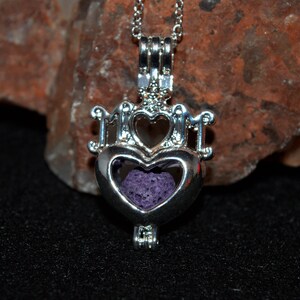 Mom Heart Diffuser Necklace, Mothers Day, essential oils cage style locket, unscented, aroma therapy, aromatic charm, VioletOpal