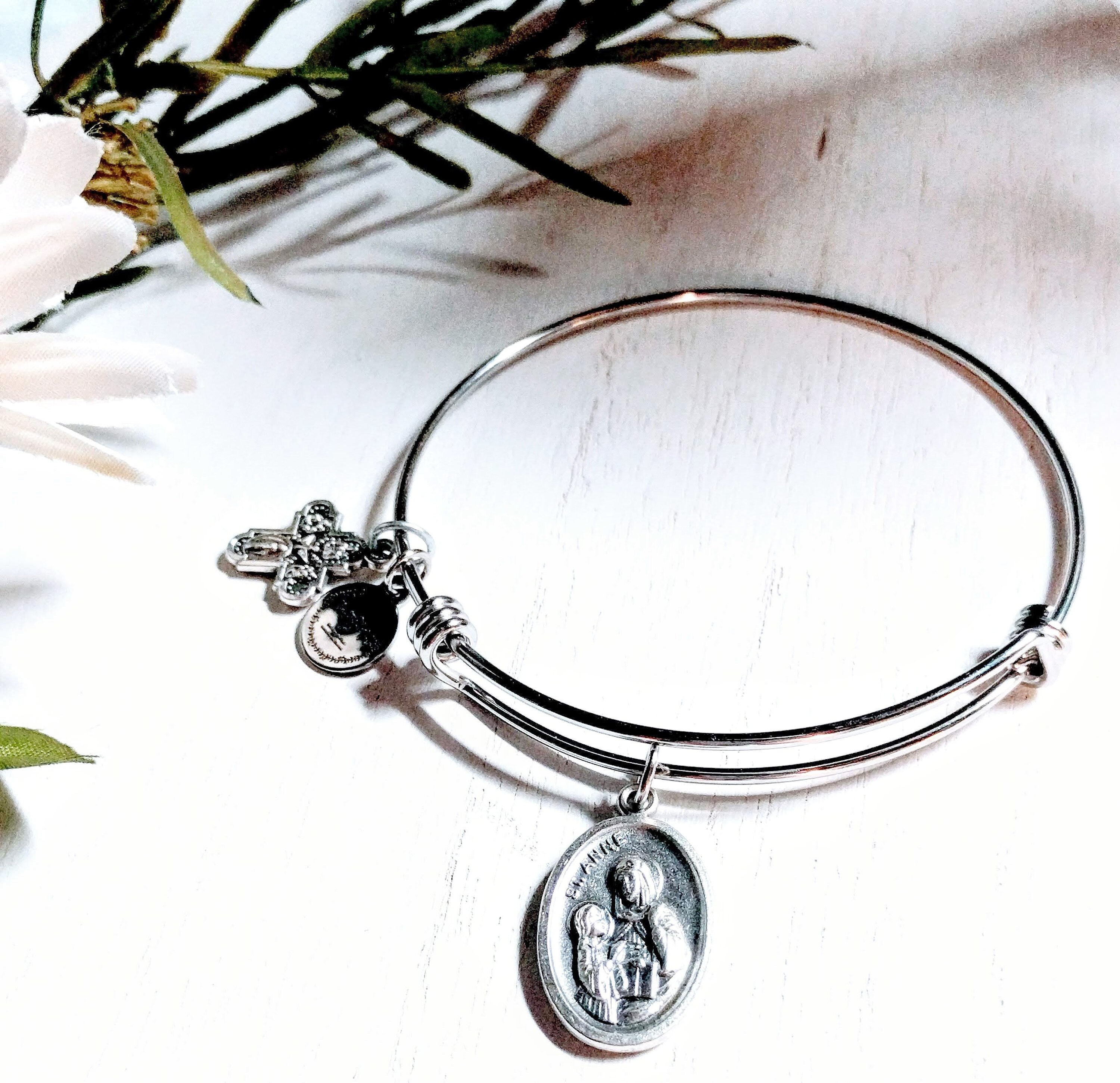 Ann Bangle Bracelet St Patron Saint Anne Confirmation Gift