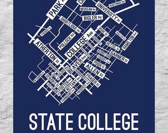 State College Pa Map State College Pa Map | Etsy
