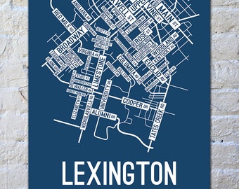 Lexington Ky Street Map Lexington Ky Uk Map - Etsy