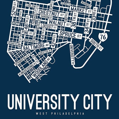 Drexel University Map Print Etsy