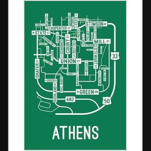 Athens, Ohio Street Map Screen Print image 5