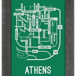 Athens, Ohio Street Map Screen Print image 4