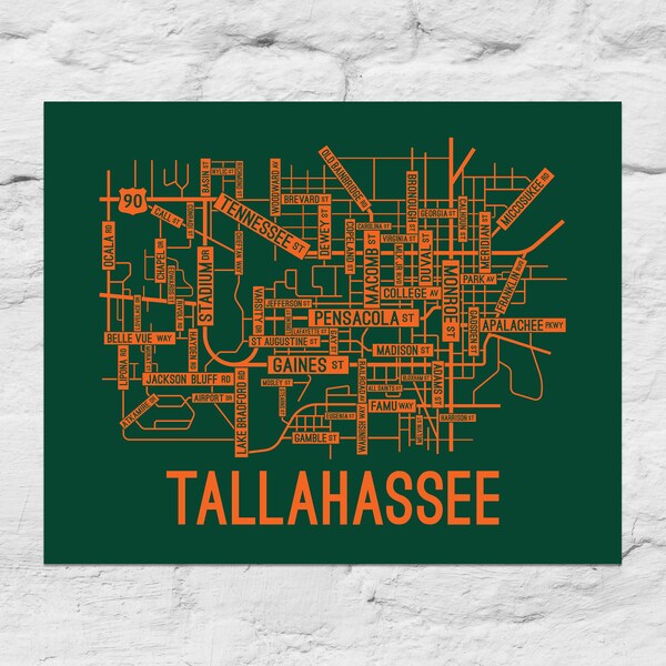 Tallahassee Map - Etsy