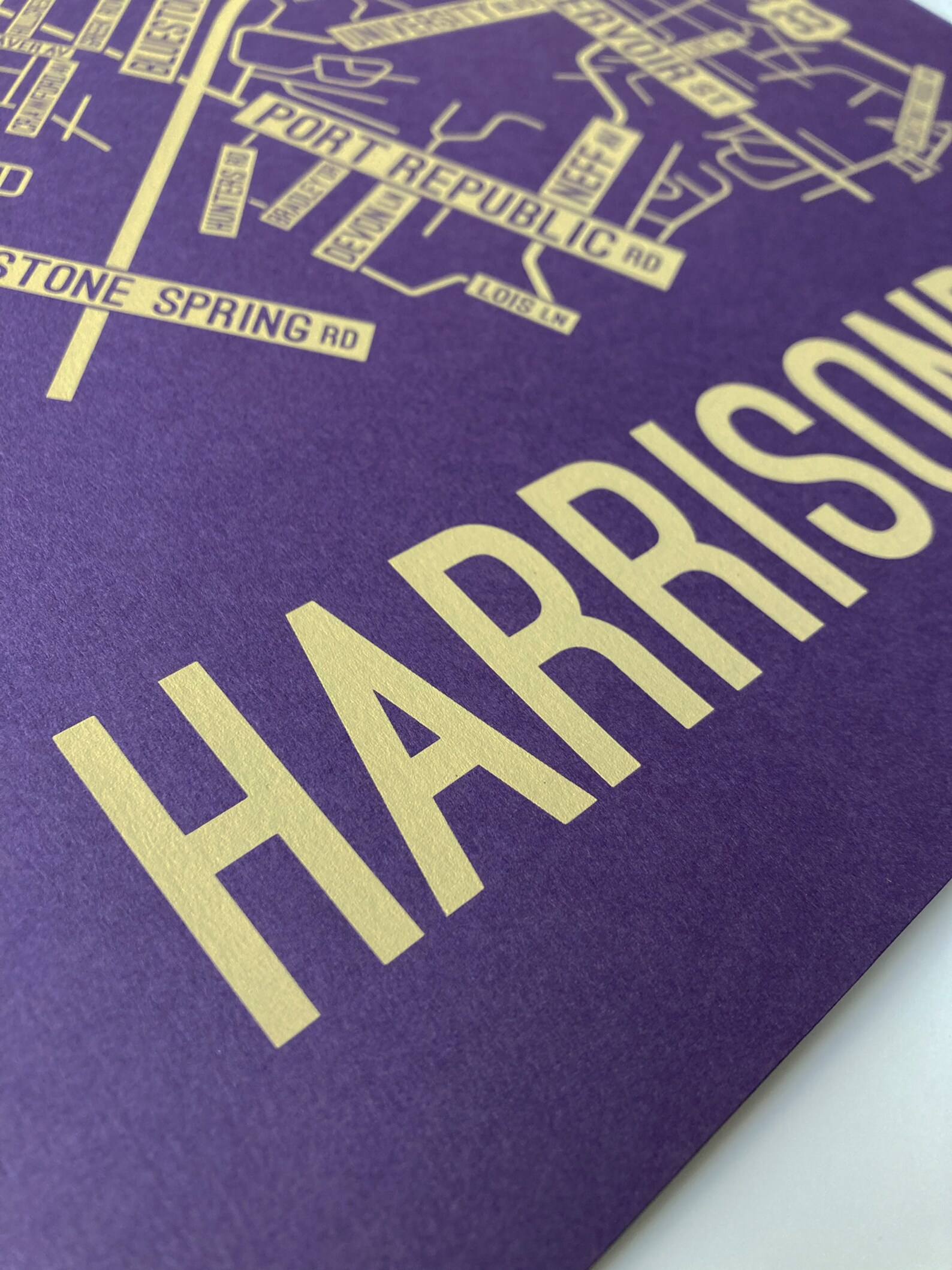 Harrisonburg Virginia Street Map Screen Print College Town Etsy