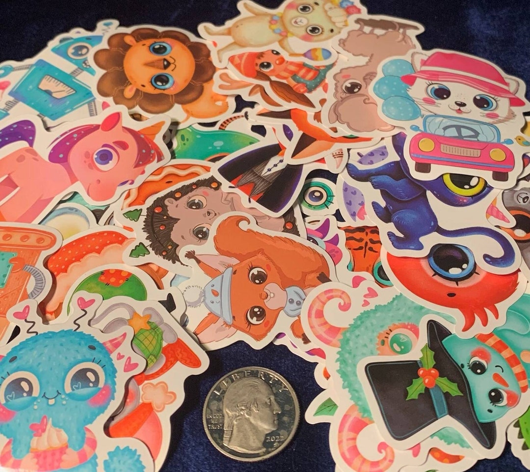 Cute Critters 10pc Sticker Bundle Assorted Decal Fun Pack Sticker Mix