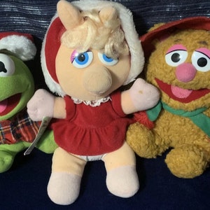 Vintage 1987 1988 McDonalds Christmas Kermit Fozzy & Miss Piggy Muppet Babies Set Lot