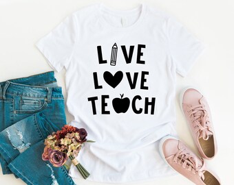 Live Love Teach Svg Etsy