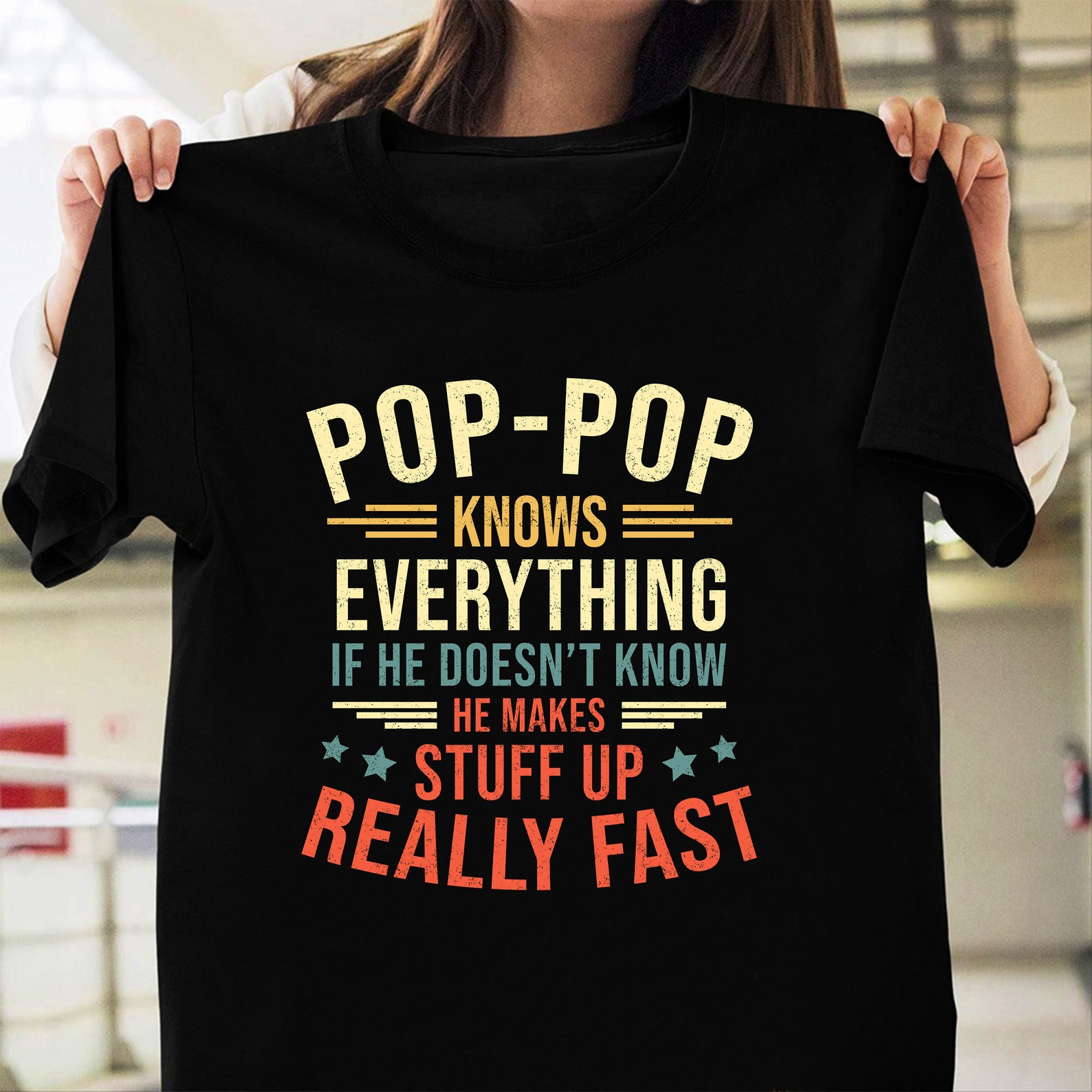 Pop Pop Knows Everything Shirt Pop Pop Shirt Best Pop Pop Etsy