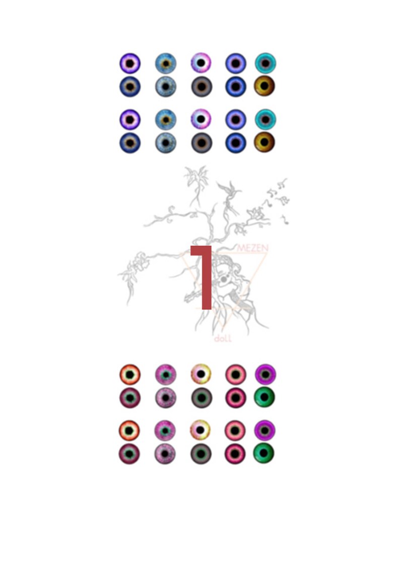 Doll Eyes Sizes 14mm Digital Blythe Doll Collage PDF to Print Etsy