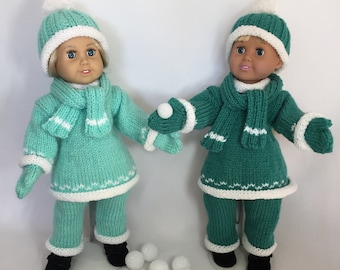 Es nieve muy divertido, patrones de punto PDF para muñecas de 18 pulgadas, descarga inmediata, muñecas American Girl en forma