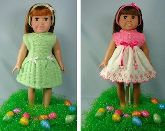 Vestidos de Pascua, Patrones de tejido para muñecas de 18 pulgadas - Descargas inmediatas - PDF - Se adapta a American Girl Doll