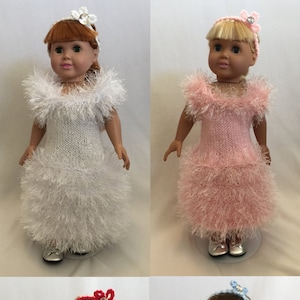 Holiday Evening Gowns, Knitting Patterns for 18-inch Dolls - Immediate Downloads - PDF - Fits American Girl Doll