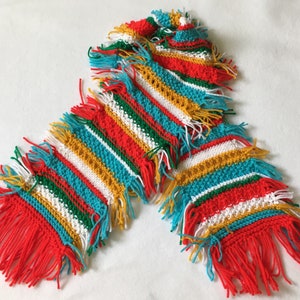 Color Me Christmas Scarf - PDF Knitting Pattern - For Immediate Download