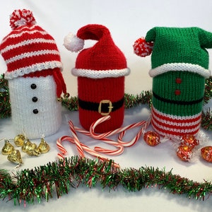 Holiday Gift Jar Covers - PDF Knitting Pattern - For Immediate Download