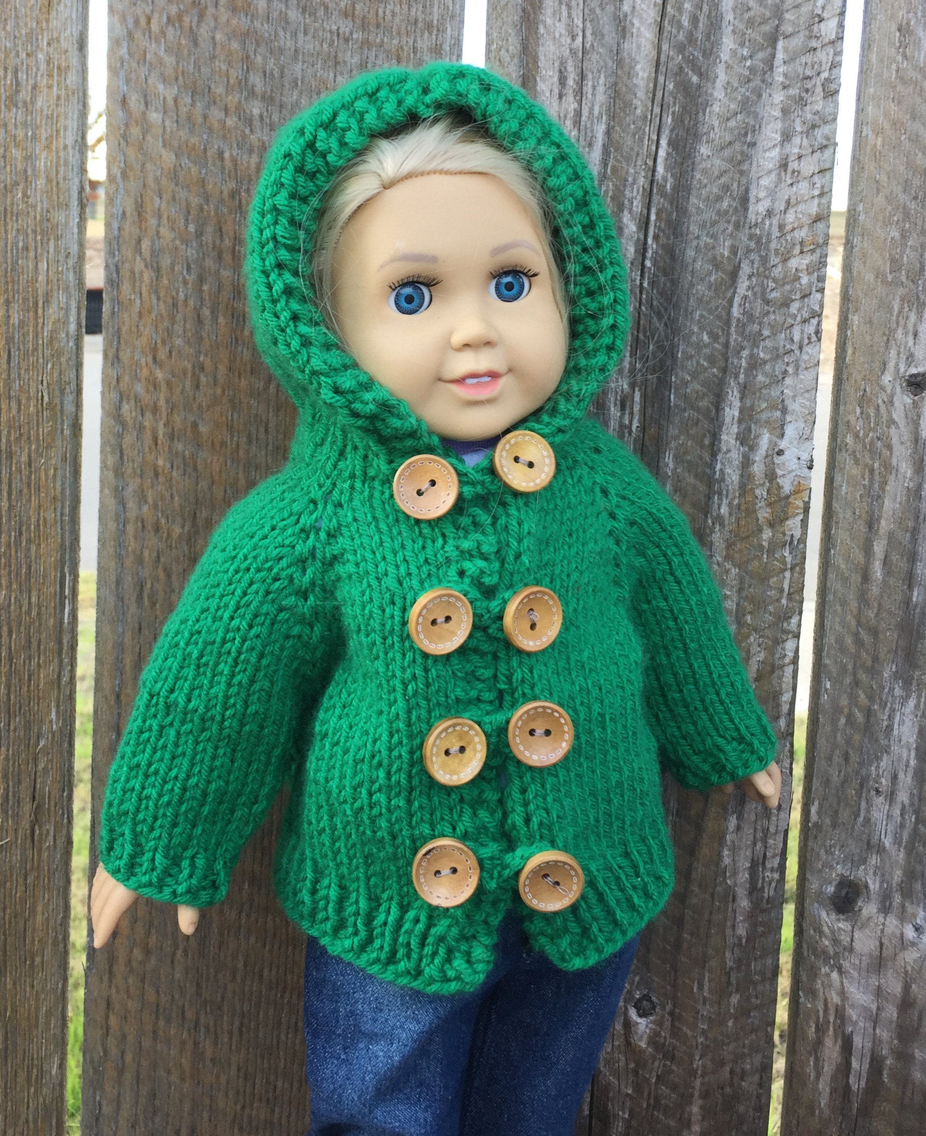 Hooded Jacket Knitting Patterns for 18 Inch Dolls Etsy