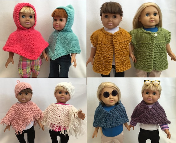 Cover Ups for 18-Inch Dolls, Fits Dolls Like American Girl Doll - PDF Knitting Pattern - For Immediate Download