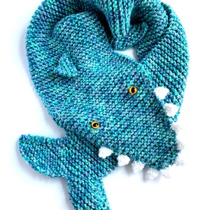 Shark, “Bite Me” Scarf - PDF Knitting Pattern - For Immediate Download