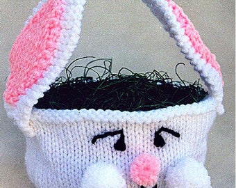 Bunny Basket - PDF Knitting Pattern - For Immediate Download