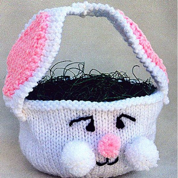 Bunny Basket - PDF Knitting Pattern - For Immediate Download