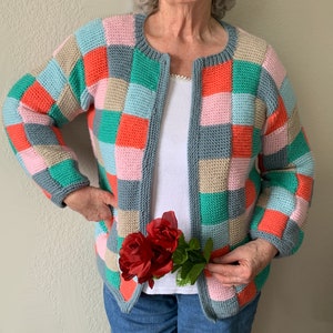 Color Block Leftover Yarn Sweater - PDF Knitting Pattern - For Immediate Download