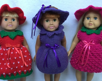 It's "Berry Cute",  Knitting Patterns for 18-inch Dolls - Immediate Download - PDF - Fits American Girl Doll