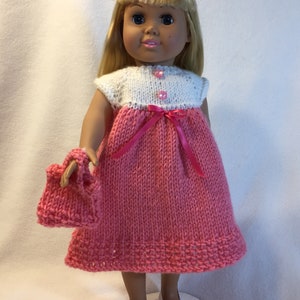Vestido e bolsa Comfy Anywhere - Padrões de tricô para bonecas de 18 polegadas - Downloads imediatos = PDF - Serve para boneca American Girl