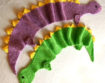 Dinosaur Scarf - PDF Knitting Pattern - For Immediate Download