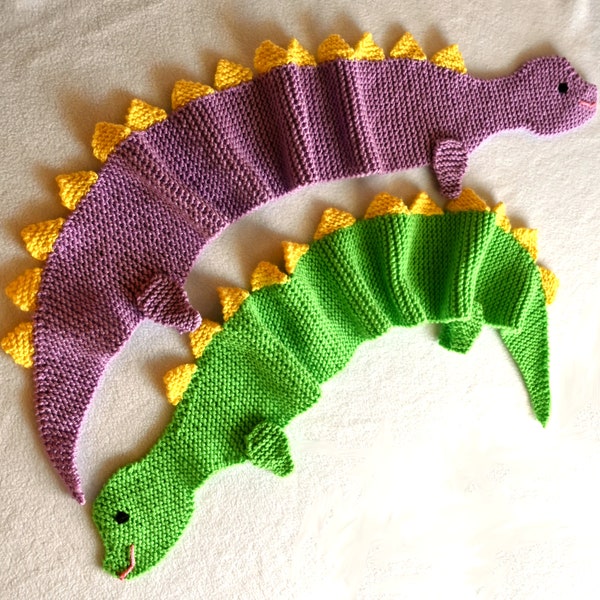Echarpe dinosaure - Patron de tricot PDF - À télécharger immédiatement