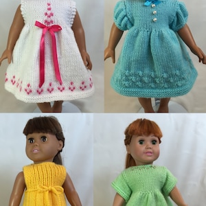 Days of the Week Dresses, Book 1 -  Knitting Patterns for 18-inch Dolls - Immediate Download - PDF - Fits American Girl Doll