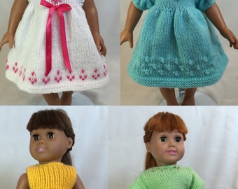Vestidos Días de la Semana, Libro 1 - Patrones de Tejido para Muñecas de 18 pulgadas - Descarga Inmediata - PDF - Se adapta a American Girl Doll