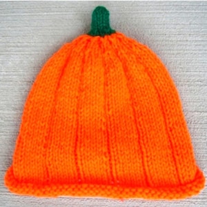 Child's Pumpkin Hat - PDF Knitting Pattern - For Immediate Download