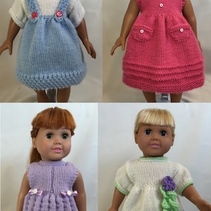 Days of the Week Dresses, Book 2 -  Knitting Patterns for 18-inch Dolls - Immediate Download - PDF - Fits American Girl Doll
