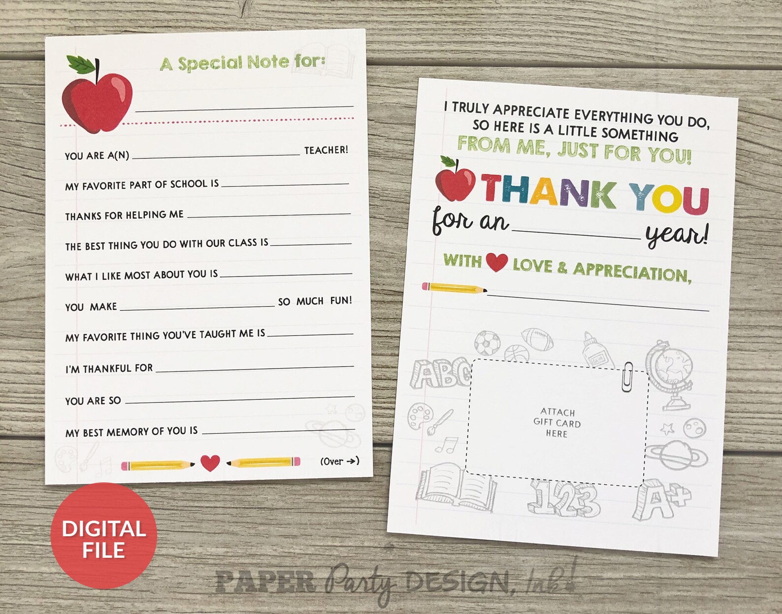 Instant Download Teacher Appreciation Thank You Note Teacher Etsy Canada
