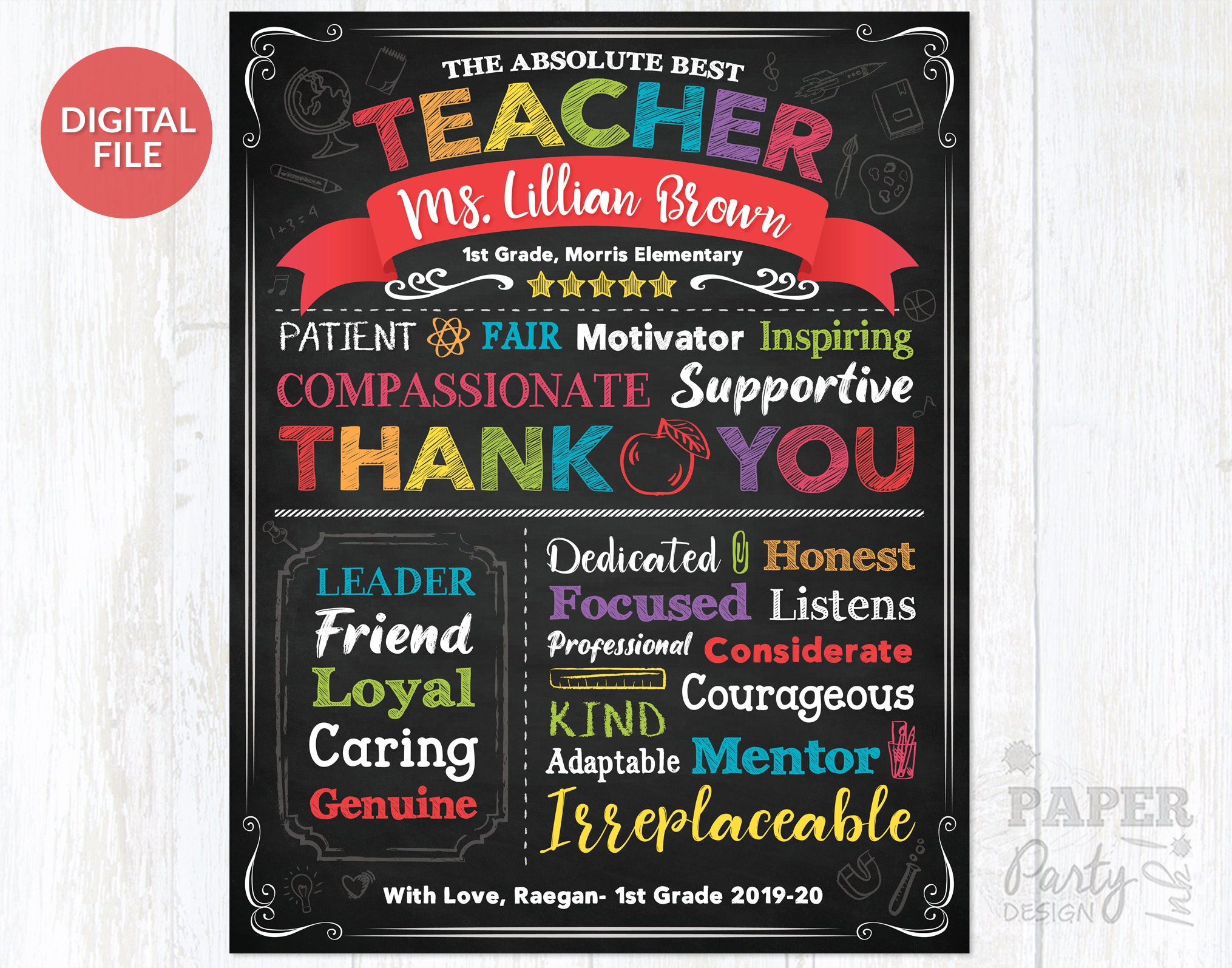 Valentines Day Gift. Teachers Gift 3 Sizes Teacher Thank You Gift Word Art Teacher Print Teacher Sign Virtual Learning PRINTABLE