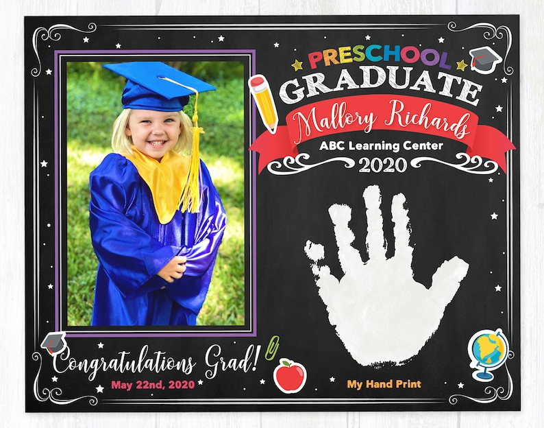 Preschool Graduation Printable Photo Certificate Pre-k - Etsy